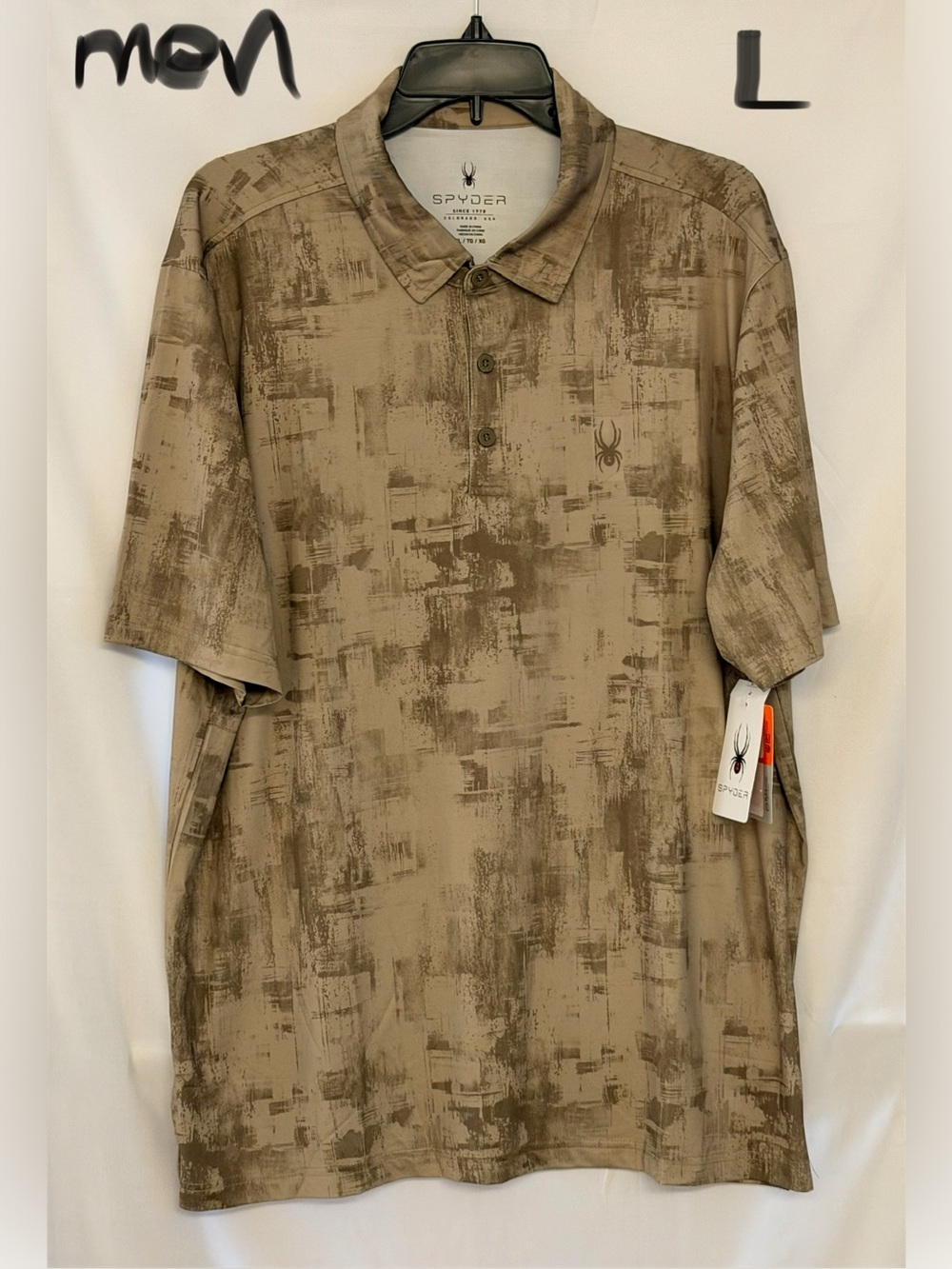 Spyder Men’s Tan Brush-Pattern Polo
